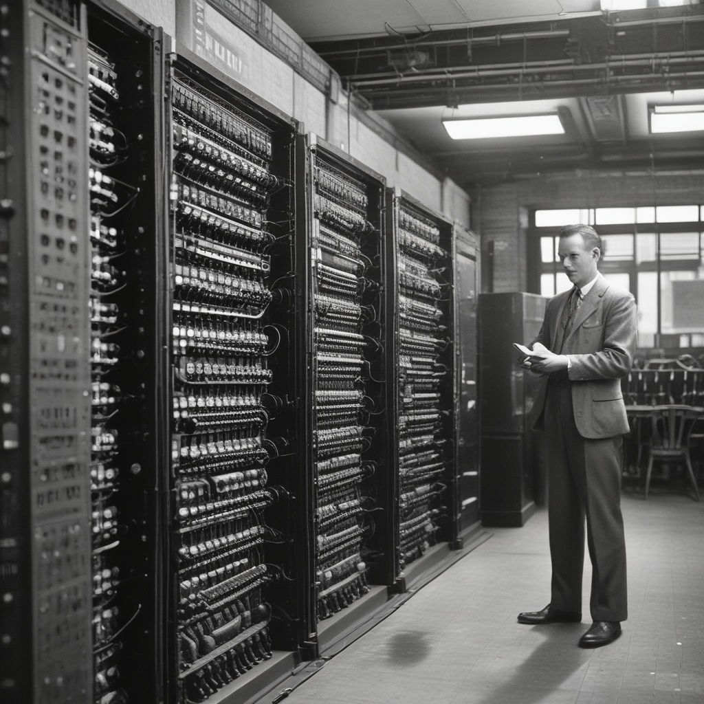 ENIAC representing the beginning of electronic computers